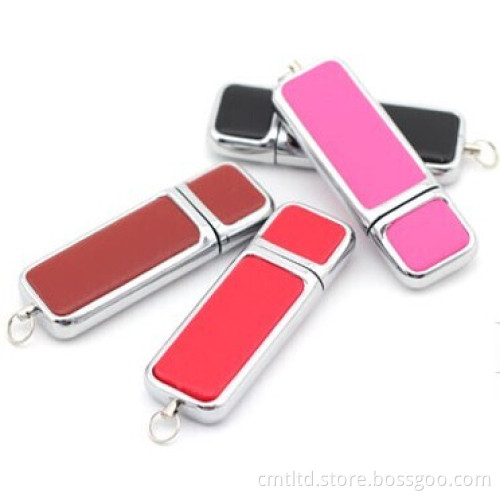 Best Promotional Gift Leather USB Flash Drives with Hot Stamping Logo (LE010)
